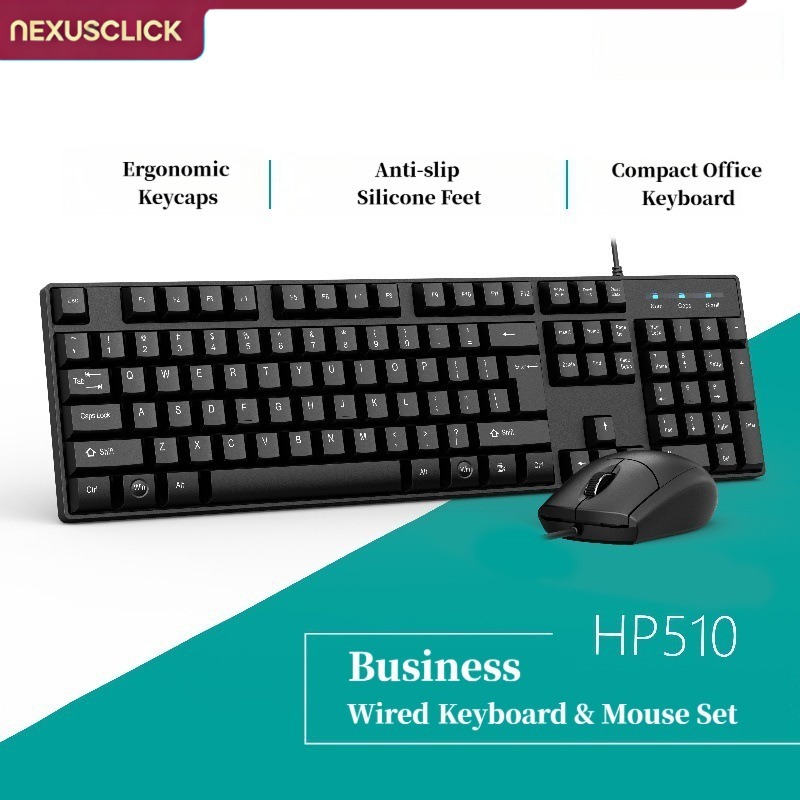 Pc Gaming All In One - NexusClick 유선 데스크탑 키보드 마우스 세트,