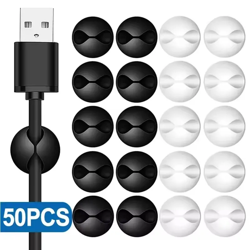 Cable Management Sleeve - 5/50Pcs 미니 케이블 정리기 실리콘 USB