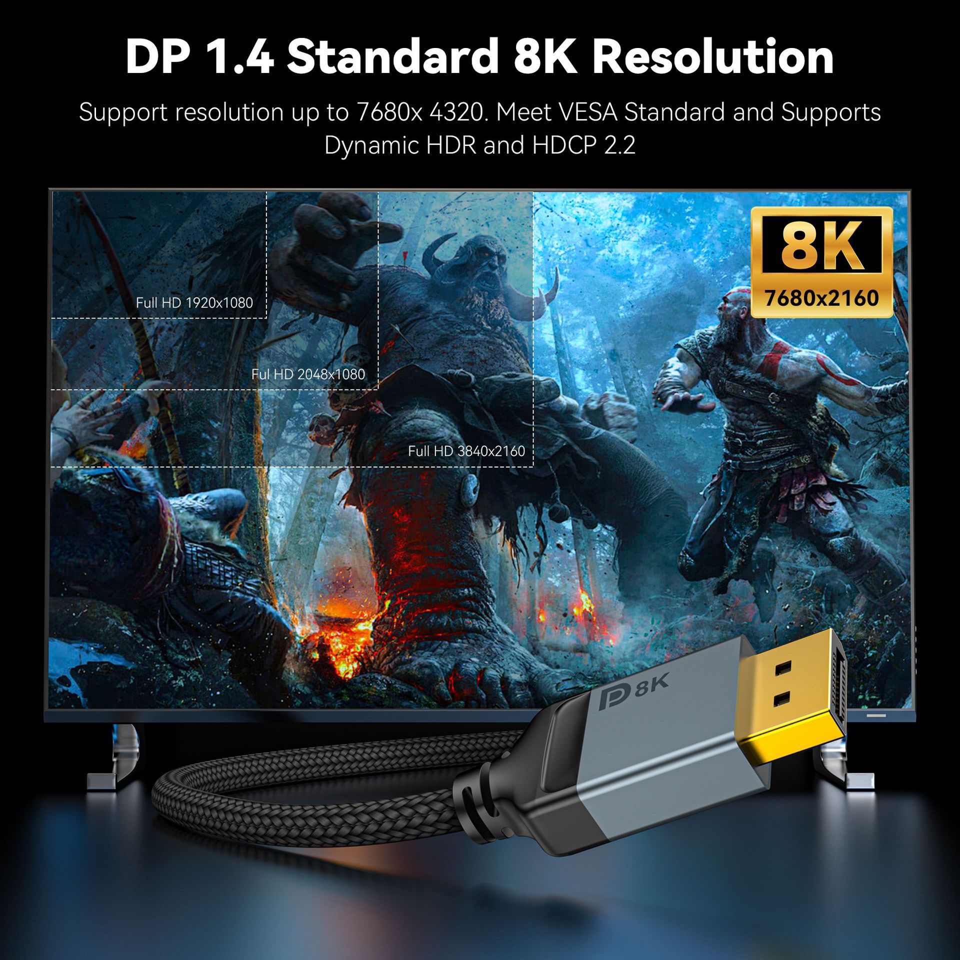 8K DisplayPort 케이블 1.4,DP 케이블  - High Refresh Monitor 리뷰 및 가격