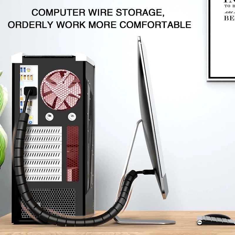 2M/1M 유연한 나선형 케이블 와이어 보호기 케이블  - Cable Management Sleeve 리뷰 및 가격