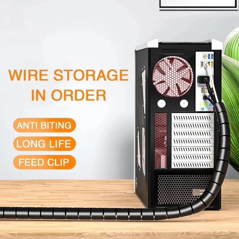 2M/1M 유연한 나선형 케이블 와이어 보호기 케이블  - Cable Management Sleeve 리뷰 및 가격
