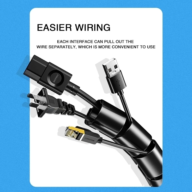 2M/1M 유연한 나선형 케이블 와이어 보호기 케이블  - Cable Management Sleeve 리뷰 및 가격