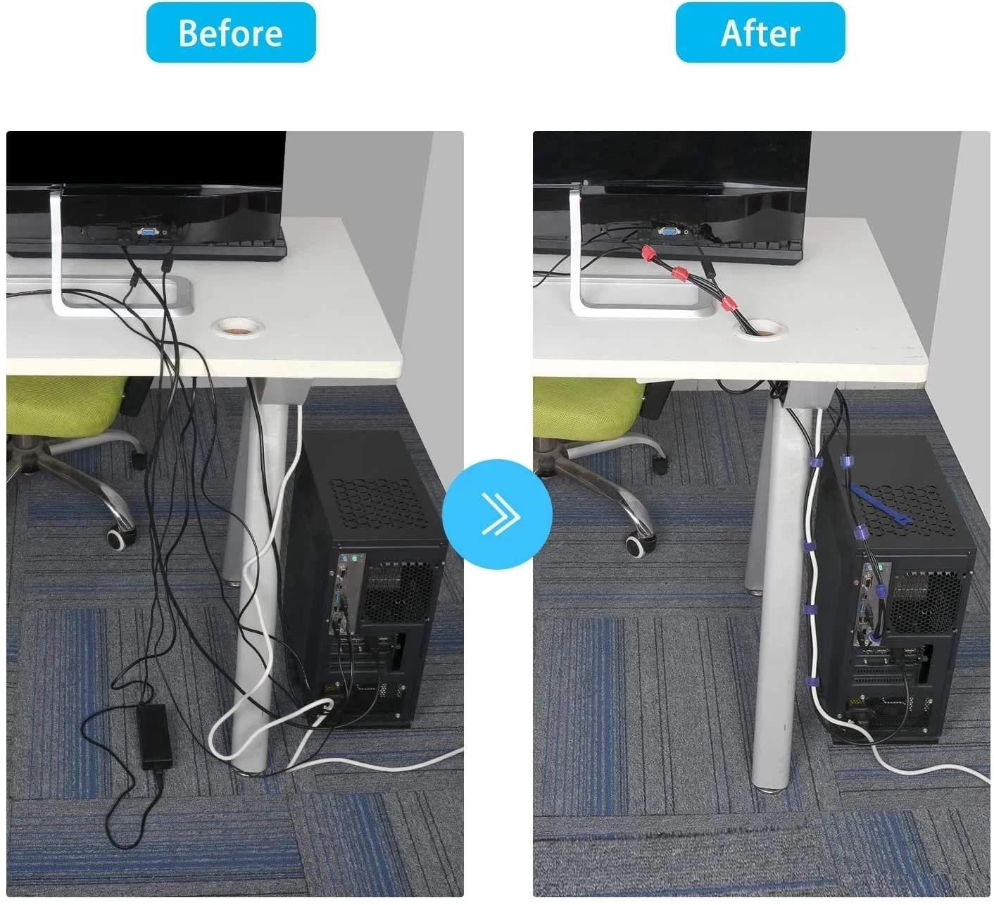 10-50Pcs 다목적 패스너 케이블 스트랩 테이프 타 - Cable Management Sleeve 리뷰 및 가격