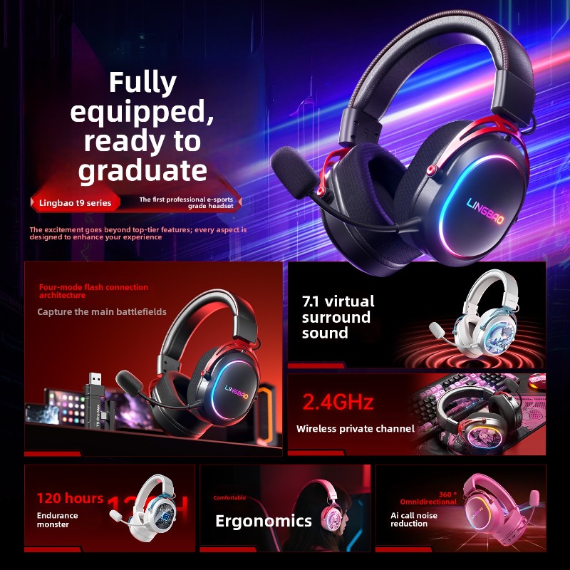 Lingbao T9Pro 무선 게임용 헤드셋 4모드 2 - Pc Gaming Cs2 리뷰 및 가격